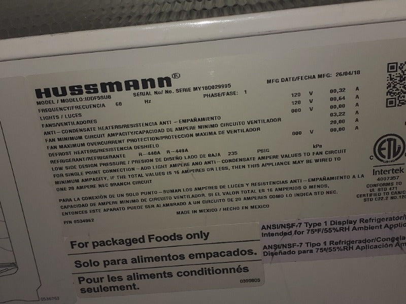 Hussman Cooler - 4 Doors (4)  - Load #233819