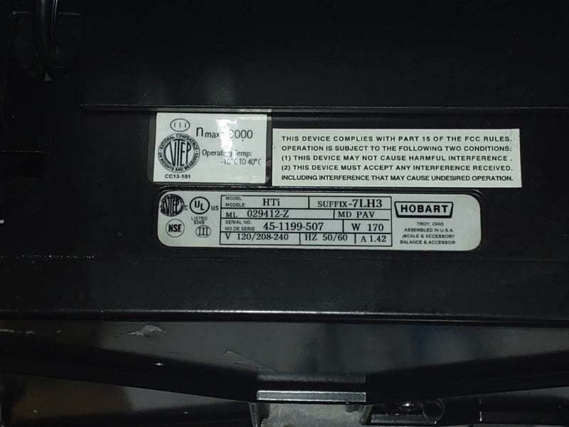 HOBART HTI (WITH BACK SCREEN) (4) , HOBART HTI DELI SCALE (WITHOUT BACK SCREEN) (2)  - Load #232632