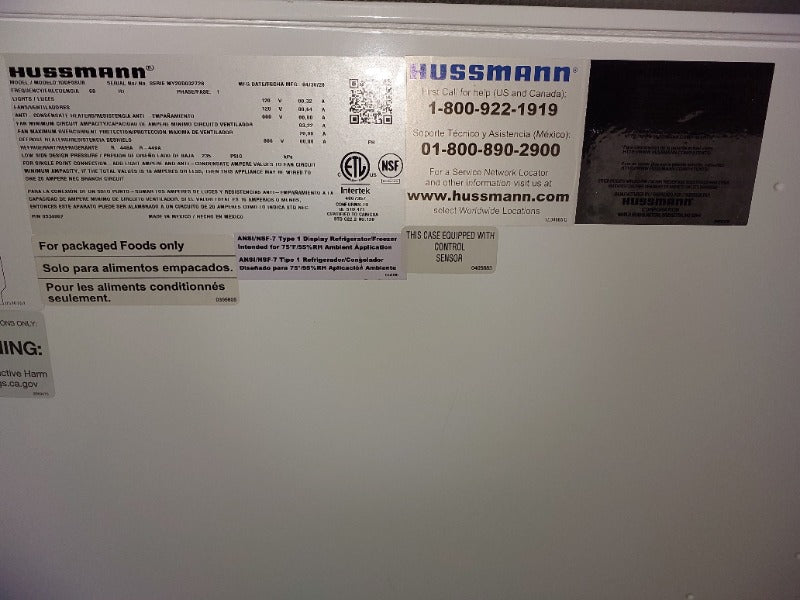 Hussman Cooler - 4 Doors (2) , Hussman Cooler - 6 Doors (1) , Hussman Cooler - 2/3 Doors (1)  - Load #238353