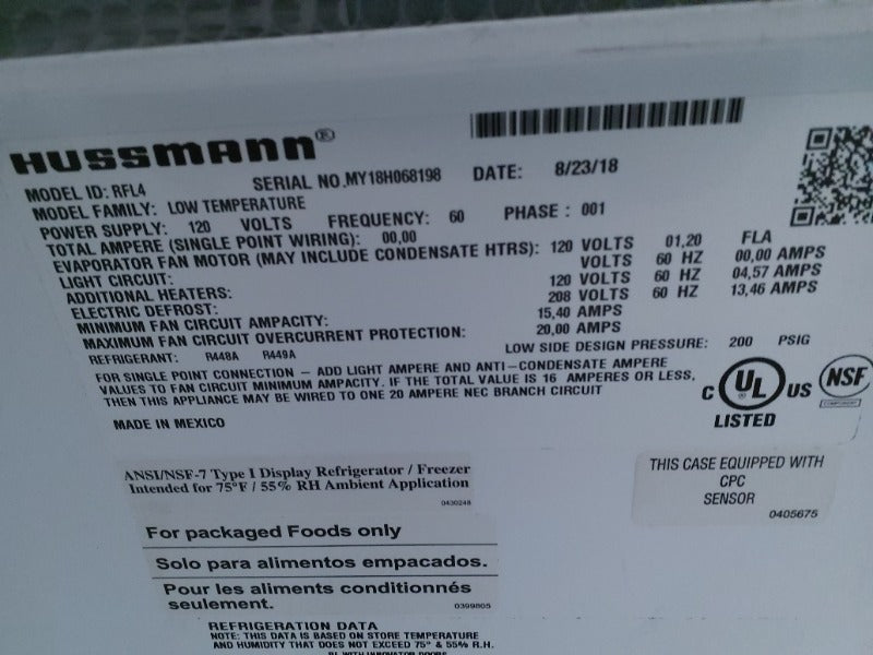 Hussman Cooler - 4 Doors (2) , Hussman Cooler - 6 Doors (2)  - Load #237895