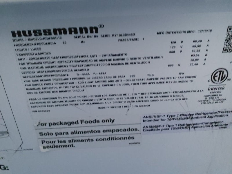 Hussman Cooler - 4 Doors (2) , Hussman Cooler - 6 Doors (2)  - Load #237895