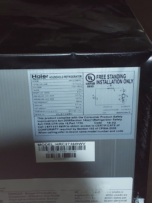 Refrigeration  - Load #238731