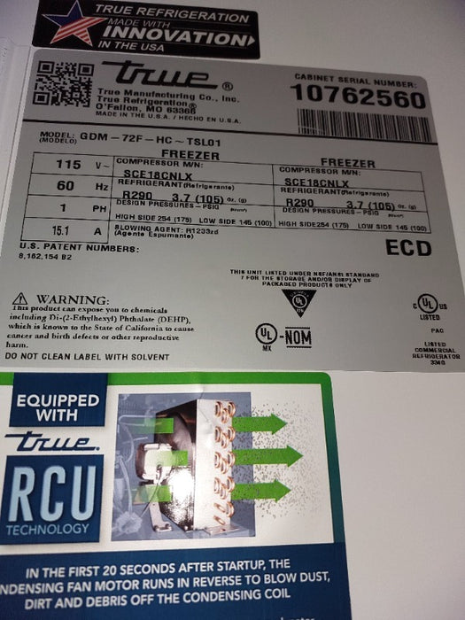 True 3 section display freezer (1) - Load #241020