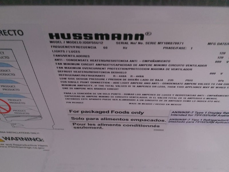 Hussman Cooler - 4 Doors (2) , Hussman Cooler - 2/3 Doors (1) , Hussman Cooler - 6 Doors (3)  - Load #244192
