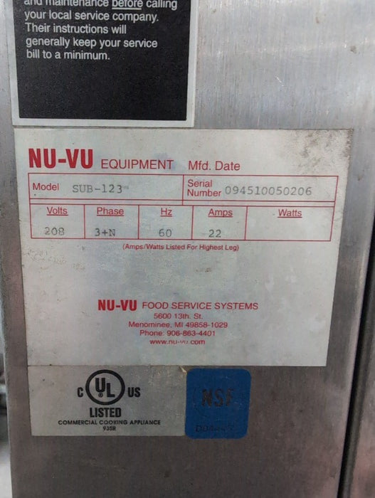NU-VU OVEN (1)  - Load #244277