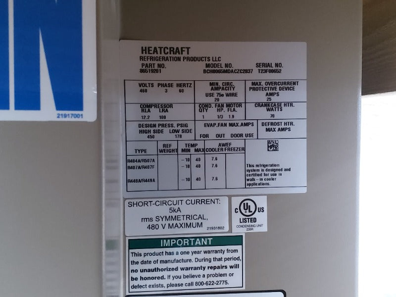 Refrigeration  - Load #295394
