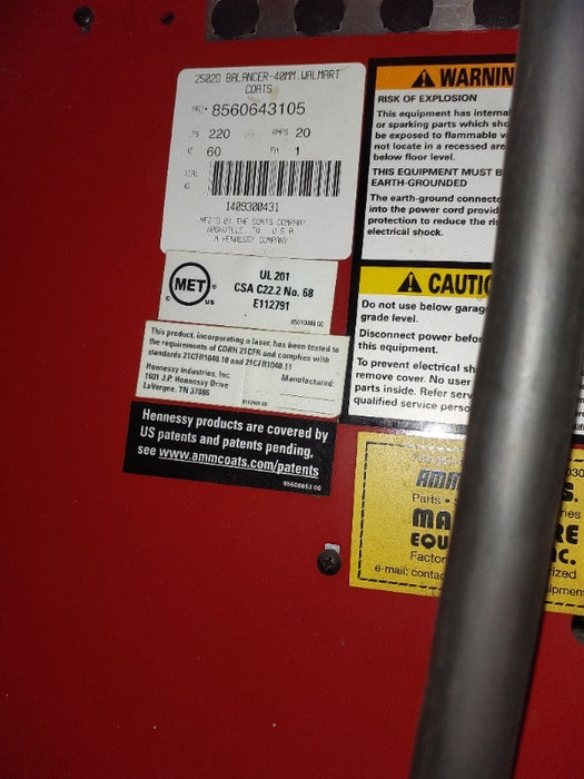 Coats Tire Balancer Model 950S (1) - Load #260024