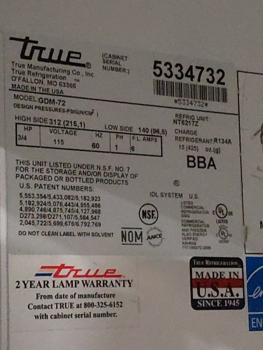 True 3 section display freezer (1)  - Load #262462