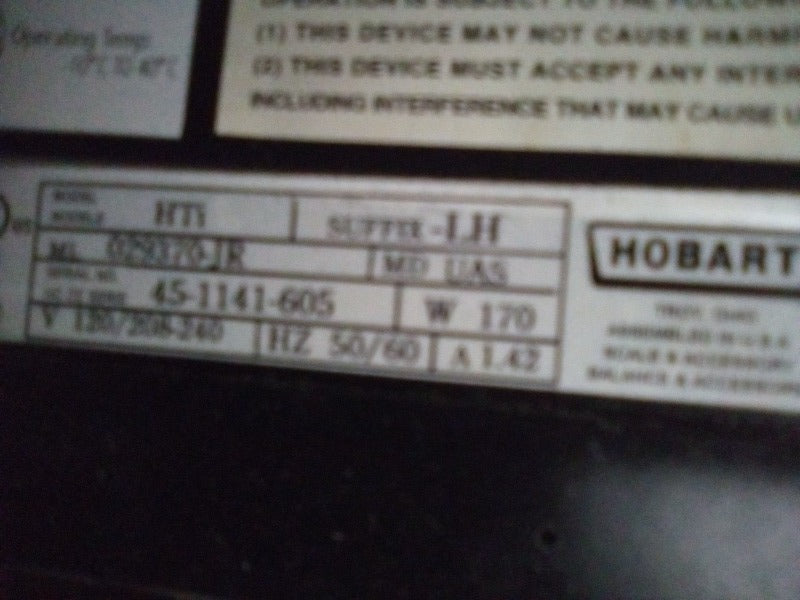 HOBART HTI (WITH BACK SCREEN) (1) , HOBART HTI DELI SCALE (WITHOUT BACK SCREEN) (6)  - Load #262615