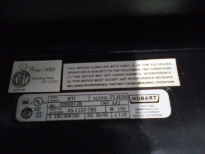 HOBART HTI (WITH BACK SCREEN) (1) , HOBART HTI DELI SCALE (WITHOUT BACK SCREEN) (6)  - Load #262615
