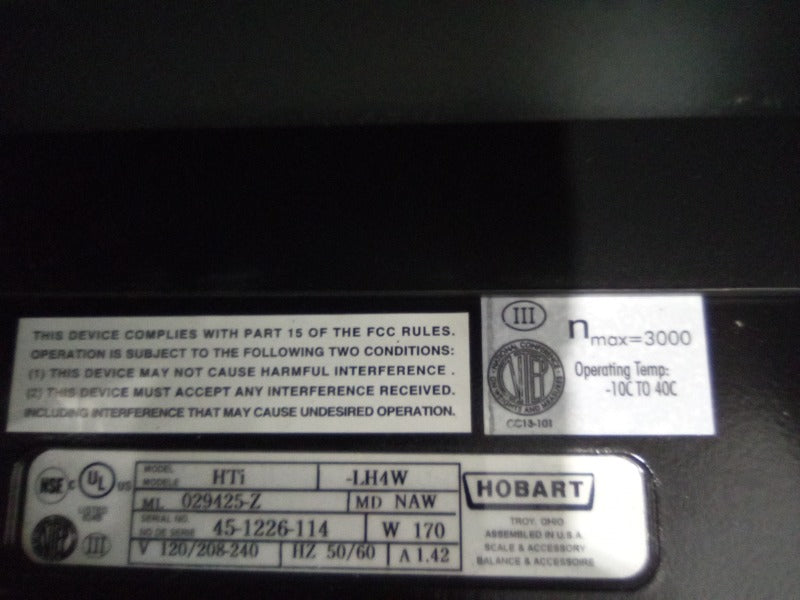 HOBART HTI (WITH BACK SCREEN) (1) , HOBART HTI DELI SCALE (WITHOUT BACK SCREEN) (6)  - Load #262615