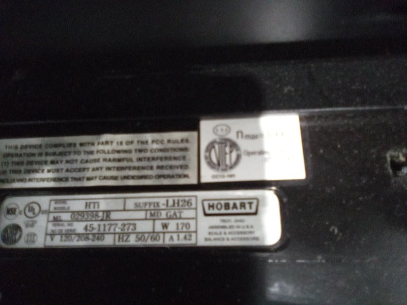 HOBART HTI (WITH BACK SCREEN) (2) , HOBART HTI DELI SCALE (WITHOUT BACK SCREEN) (3)  - Load #262616