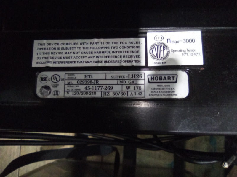 HOBART HTI (WITH BACK SCREEN) (2) , HOBART HTI DELI SCALE (WITHOUT BACK SCREEN) (3)  - Load #262616