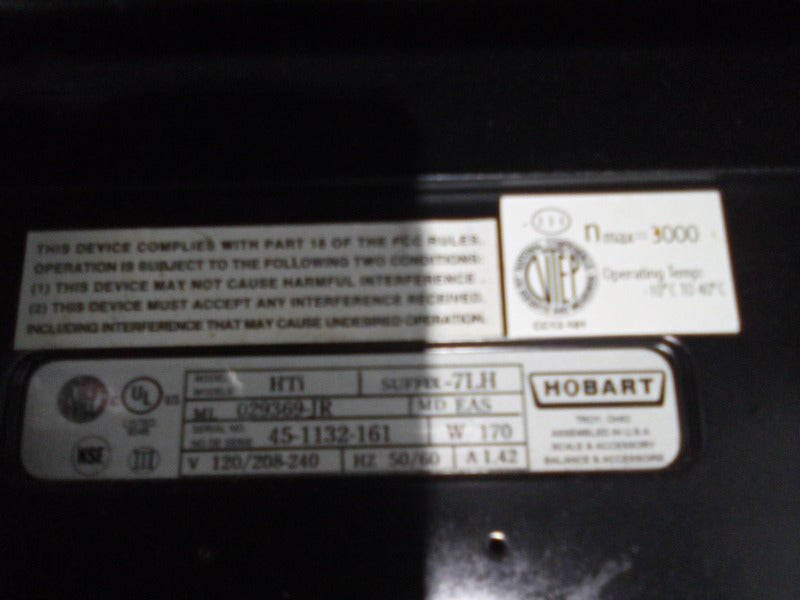 HOBART HTI (WITH BACK SCREEN) (2) , HOBART HTI DELI SCALE (WITHOUT BACK SCREEN) (3)  - Load #262616