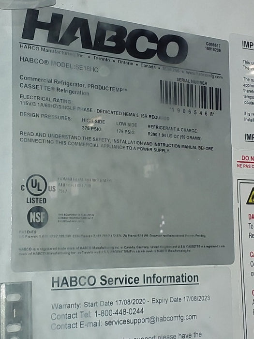 Refrigeration w2207 - Load #288275
