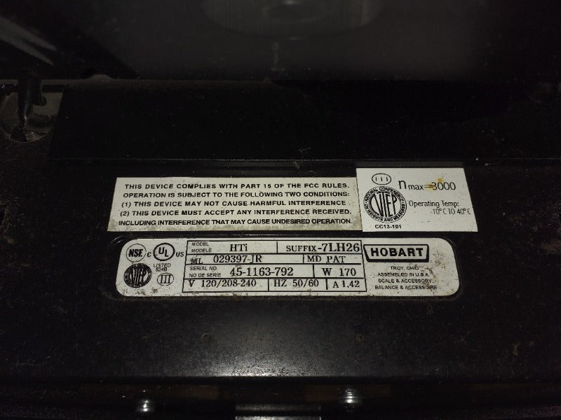 HOBART HTI DELI SCALE (WITHOUT BACK SCREEN) (6)  - Load #303732