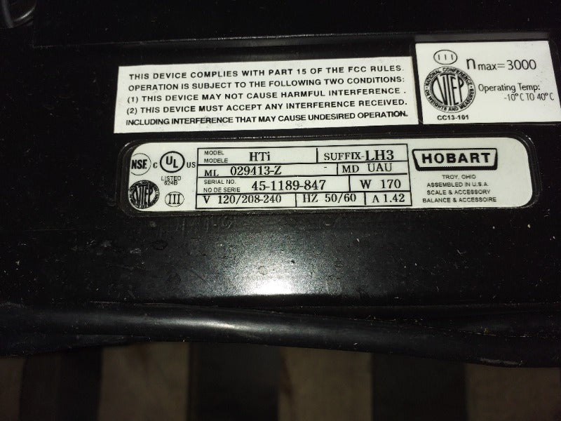 HOBART HTI DELI SCALE (WITHOUT BACK SCREEN) (6)  - Load #303732