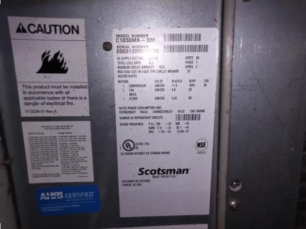 Ice Machine - Scotsman (1) - Load #342816
