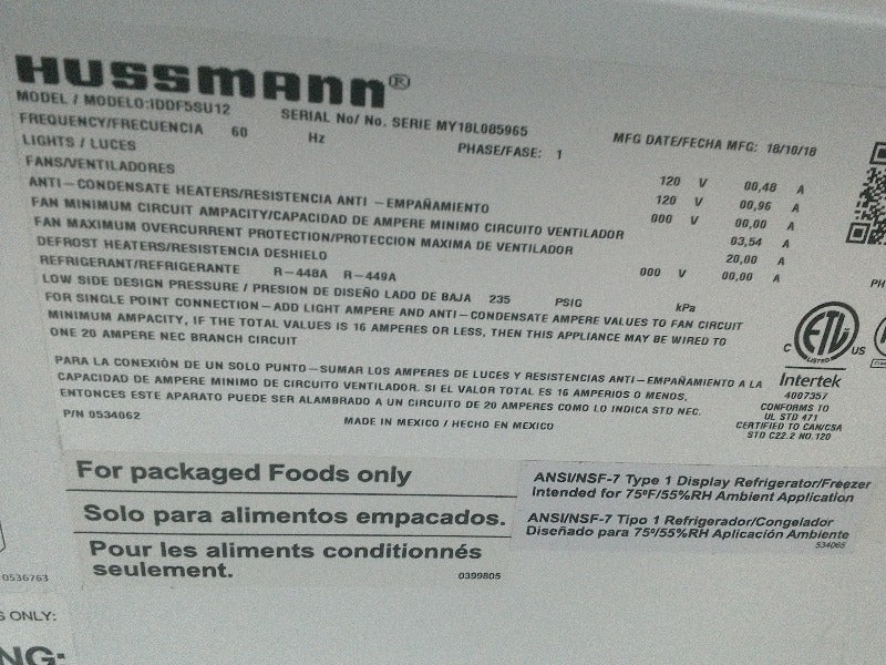 Save big on a used  Hussman Cooler - 6 Doors.  Available for pick up in Phoenix, AZ today. 4 Pallet Positions.  Buy it on 1GNITE Marketplace today.