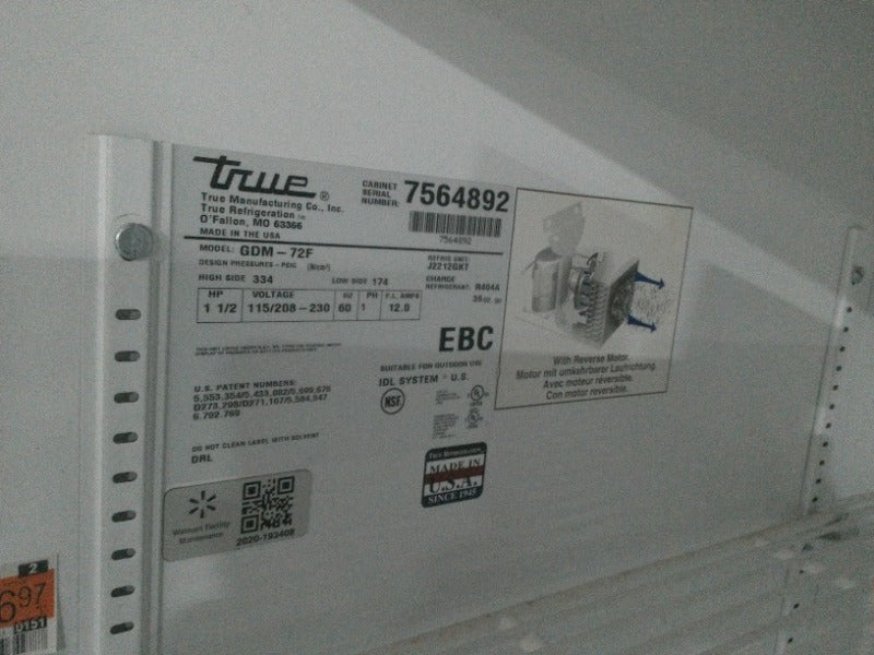True Refrigerator T-72F HC (1) , Commercial Refrigerator (1)  - Load #235164