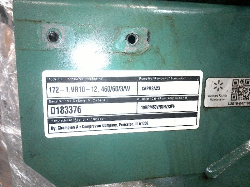 Champion 120-Gallon Air Compressor (1) - Load #196598