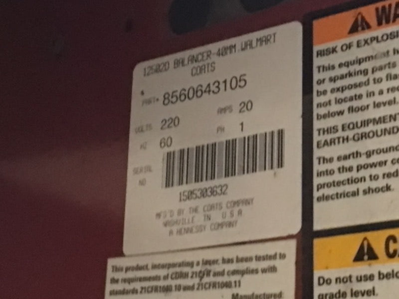 Coats Tire Balancer (1) - Load #190230