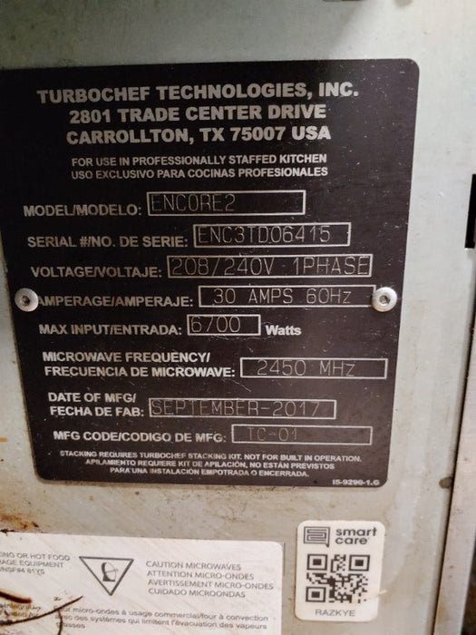 TurboChef Oven (2)  - Load #232501