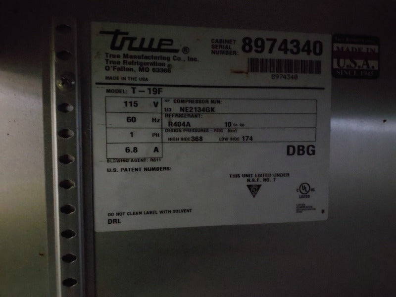 Get a great deal on used TRUE coolers and freezers.  Available to pick up in Siloam Springs, AR today. 6 Pallet Positions. Buy it on 1GNITE Marketplace today. ITEM QTY True Stainless Top w/ Undercounter Refrigerators 1 True refrigerator 1 True Stainless Steel Freezer - T19F 1 Residential Refrigerator (top freezer) 2