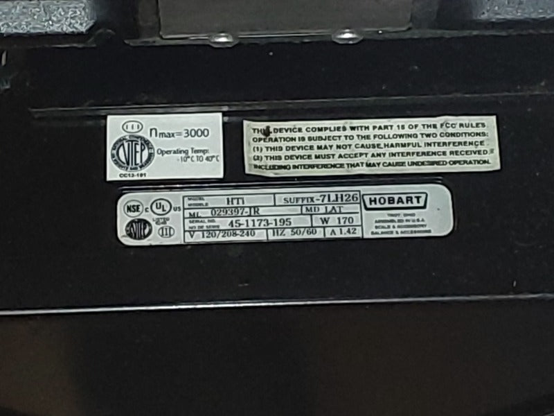 HOBART HTI (WITH BACK SCREEN) (4) , HOBART HTI DELI SCALE (WITHOUT BACK SCREEN) (2)  - Load #232632