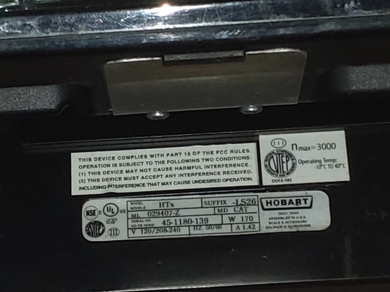 HOBART HTI (WITH BACK SCREEN) (3) , HOBART HTI DELI SCALE (WITHOUT BACK SCREEN) (3)  - Load #232633