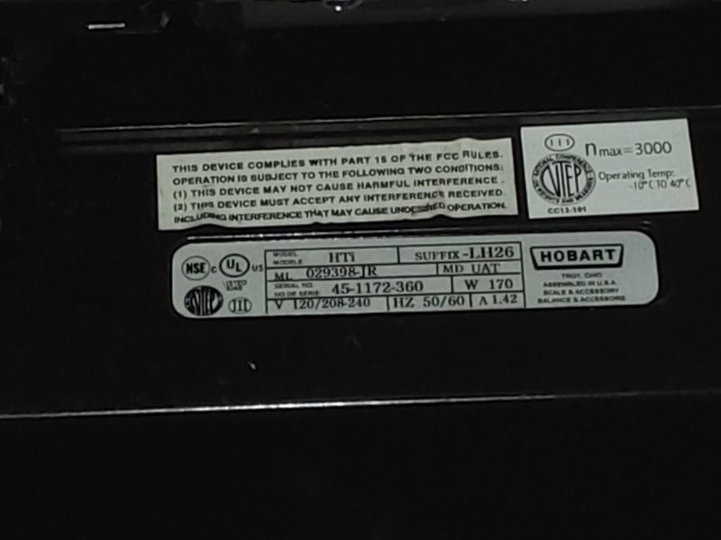 HOBART HTI (WITH BACK SCREEN) (3) , HOBART HTI DELI SCALE (WITHOUT BACK SCREEN) (3)  - Load #232633