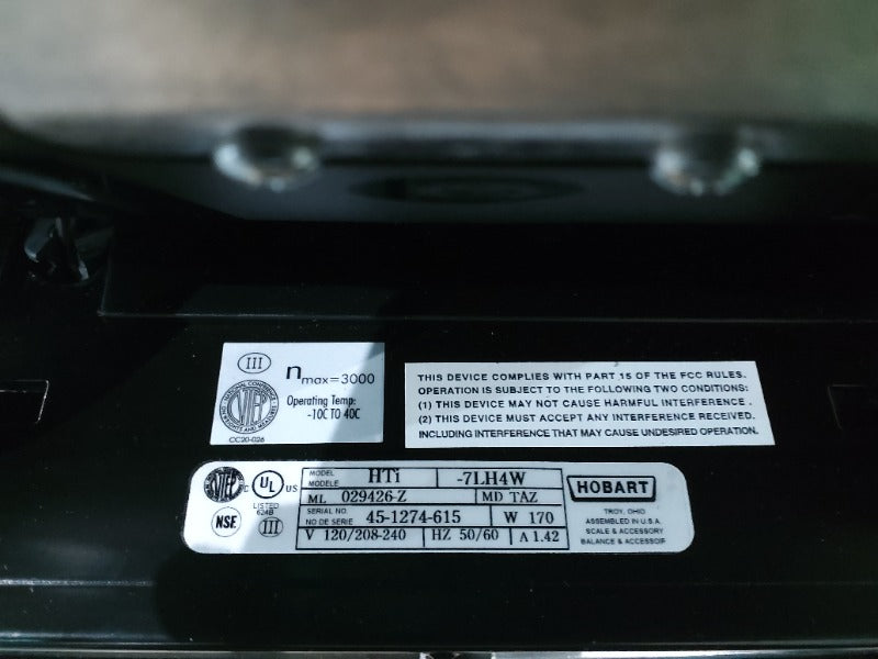 HOBART HTI (WITH BACK SCREEN) (3) , HOBART HTI DELI SCALE (WITHOUT BACK SCREEN) (2)  - Load #234194