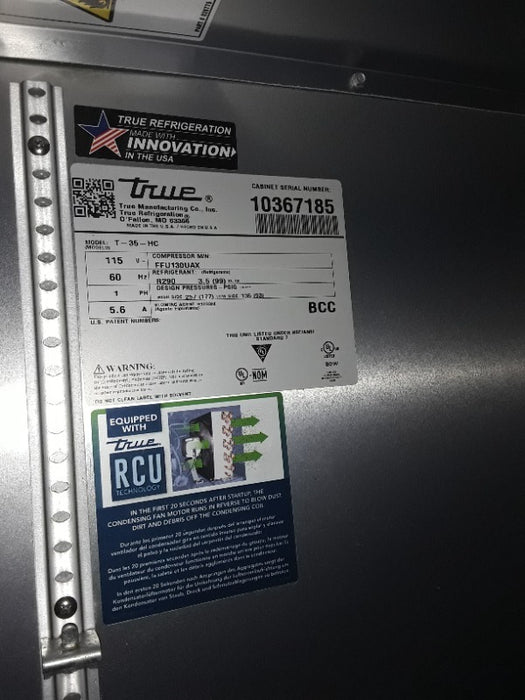 True Two Section Refrigerator (1)  - Load #230790