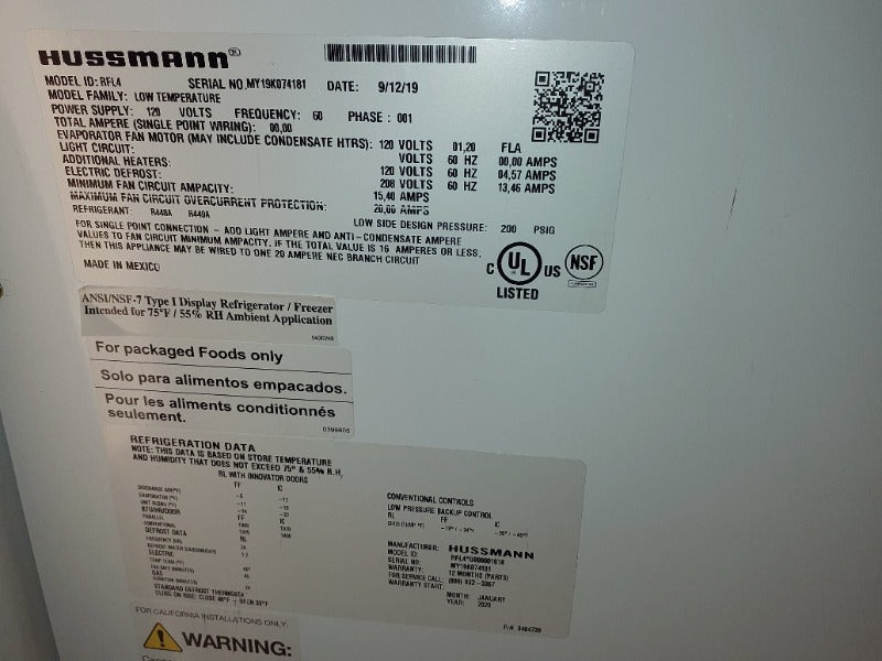 Hussman Cooler - 6 Doors (2) , Hussman Cooler - 4 Doors (2) , Hussman Cooler - 2/3 Doors (1)  - Load #235613