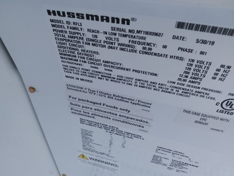 Hussman Cooler - 2/3 Doors (1)  - Load #255509