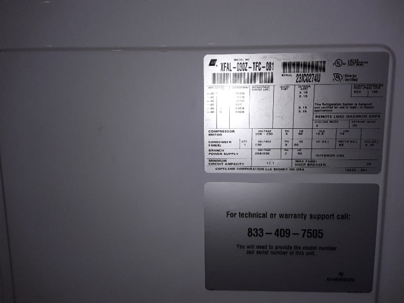 Copeland Scroll Outdoor Refrigeration Unit (1)  - Load #260855