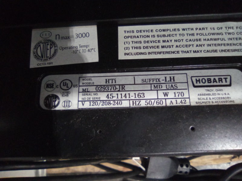 HOBART HTI (WITH BACK SCREEN) (3) , HOBART HTI DELI SCALE (WITHOUT BACK SCREEN) (4)  - Load #262611