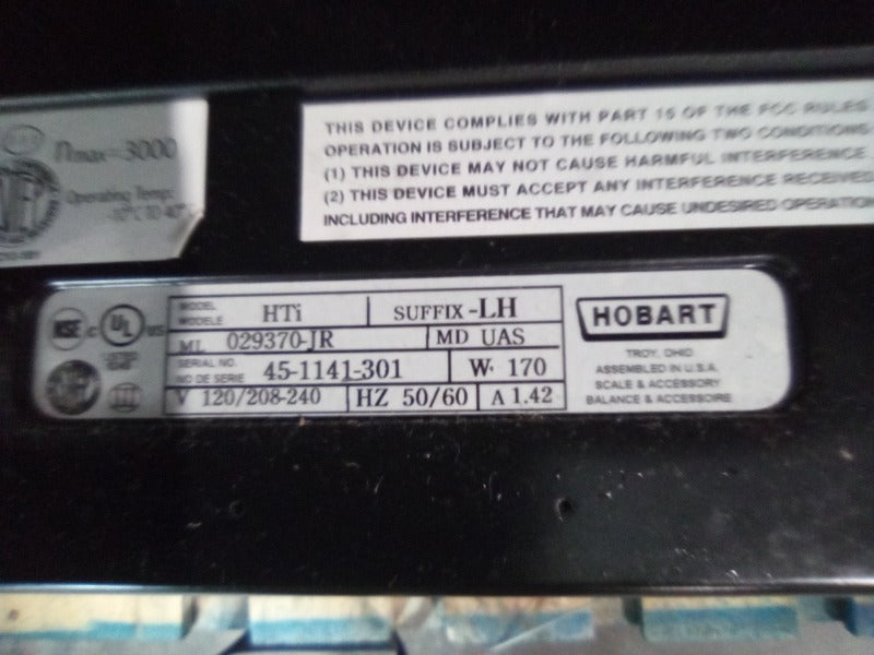 HOBART HTI (WITH BACK SCREEN) (5) , HOBART HTI DELI SCALE (WITHOUT BACK SCREEN) (4)  - Load #267692