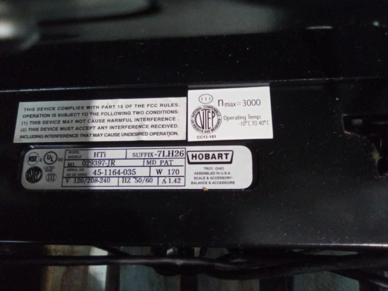 HOBART HTI (WITH BACK SCREEN) (5) , HOBART HTI DELI SCALE (WITHOUT BACK SCREEN) (4)  - Load #267692