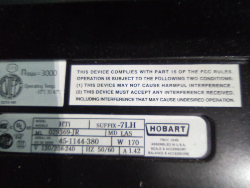 HOBART HTI (WITH BACK SCREEN) (5) , HOBART HTI DELI SCALE (WITHOUT BACK SCREEN) (4)  - Load #267692