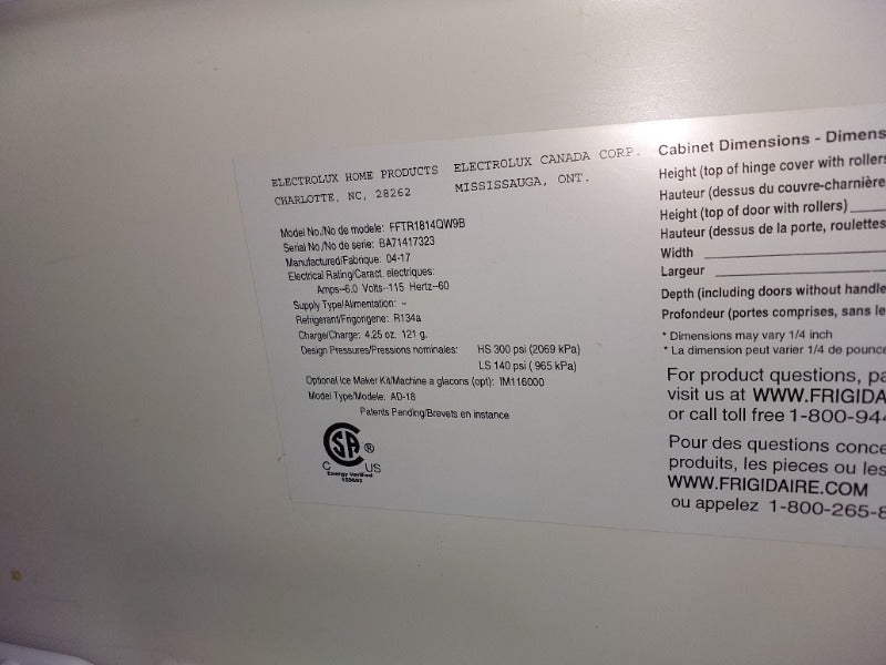 Refrigeration  - Load #299543