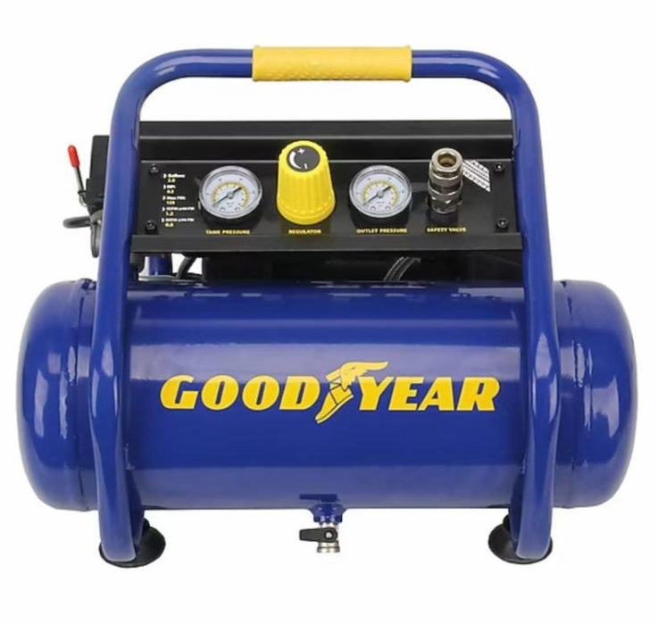 Get a great deal on brand new, GOODYEAR-2 Gallon Quiet Portable Roll Cage Design Air Compressors Model Number TAW-0508S. For only $47.50 a piece, about a 70% discount off the retail price! Buy on 1GNITE Marketplace Now!