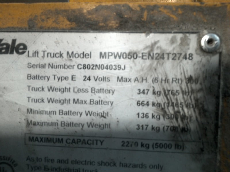 Yale Electric Pallet Jack (1)  - Load #200445