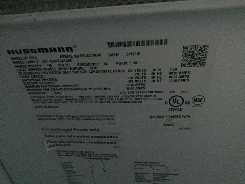 Hussman Cooler - 6 Doors (1) , Hussman Cooler - 4 Doors (1)  - Load #221308