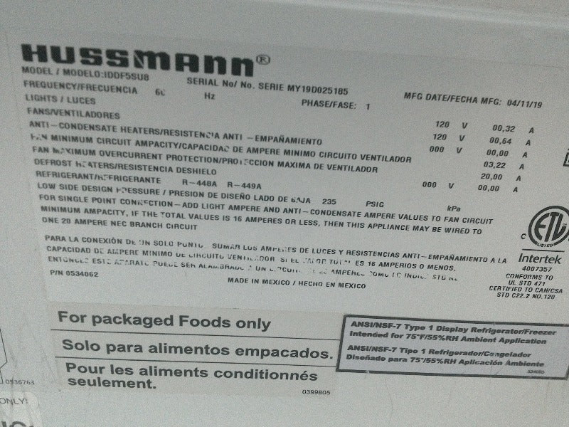 Save 50% on a Hussman Cooler - 4 Doors.  Available for pick up in Phoenix, AZ today.  1 Pallet Positions