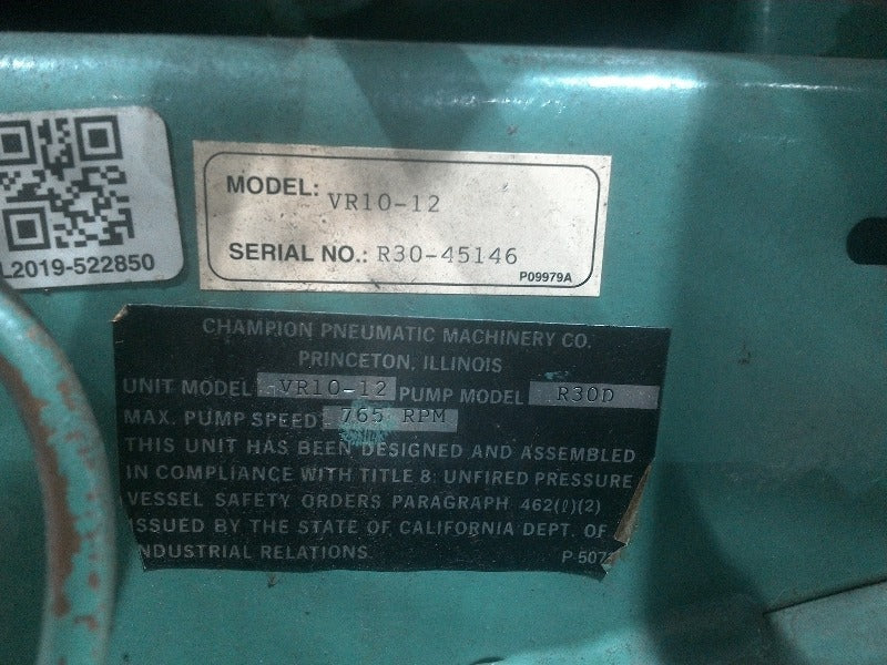 Champion 120-Gallon Air Compressor (1)  - Load #258759
