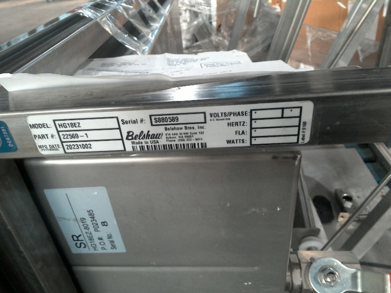 LVO Washing System RW (1) , Donut Icing Table - Belshaw Bros Inc (1) , COATS 1250-2D (1)  - Load #274127