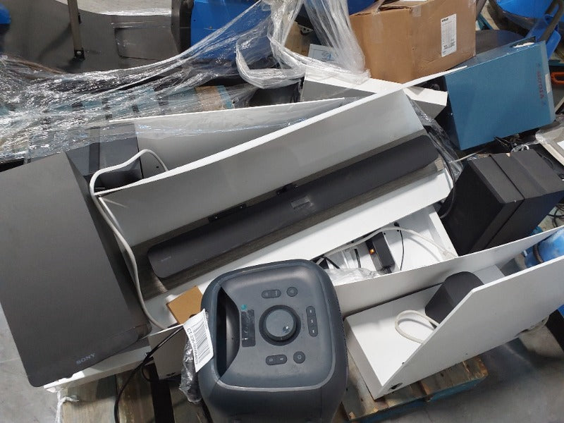 Great deal on a mixed load of used Audi electronic equipment available for pick up in Greenfield, IN today. 46 Pallet Positions. Load includes  Bluetooth Speaker 93, Sound bar system 22, and Bluetooth PA Speaker 43. Buy them on 1GNITE Marketplace today.