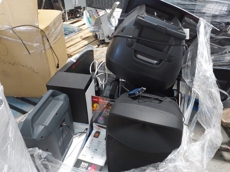 Great deal on a mixed load of used Audi electronic equipment available for pick up in Greenfield, IN today. 46 Pallet Positions. Load includes  Bluetooth Speaker 93, Sound bar system 22, and Bluetooth PA Speaker 43. Buy them on 1GNITE Marketplace today.