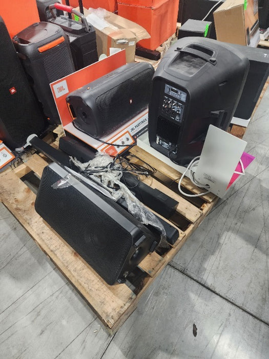 Great deal on a mixed load of used Audi electronic equipment available for pick up in Greenfield, IN today. 46 Pallet Positions. Load includes  Bluetooth Speaker 93, Sound bar system 22, and Bluetooth PA Speaker 43. Buy them on 1GNITE Marketplace today.